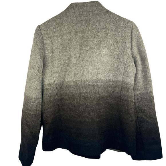 J. Crew Gray Brown Ombre Double-Breasted Coat Size 6 Wool Blend - Picture 13 of 15